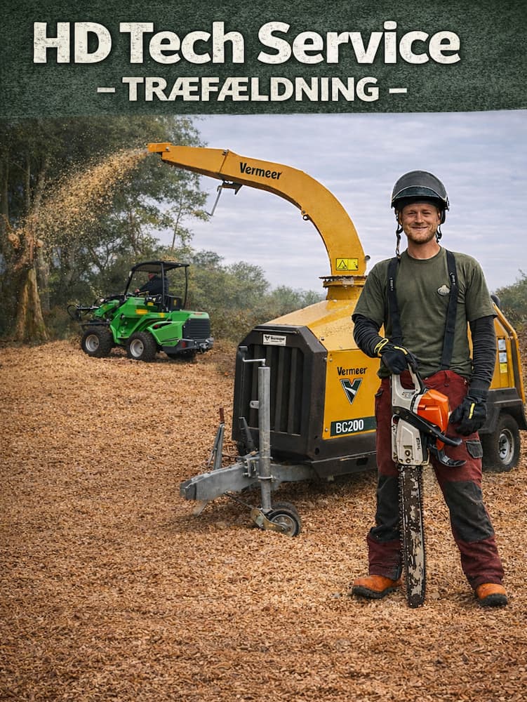 Kontakt HD tech service for professionel træfældning i Svendborg og på Sydfyn